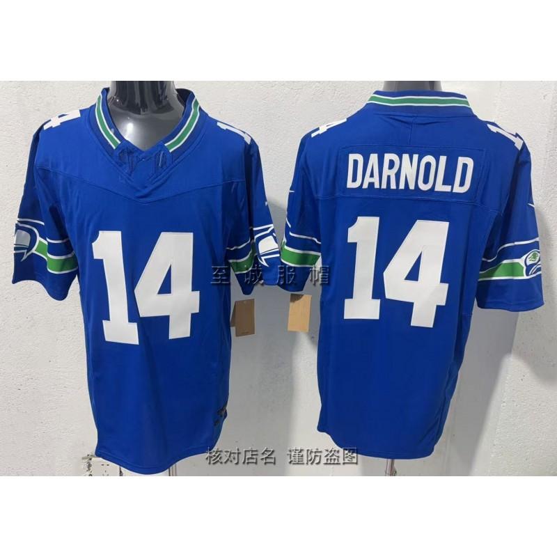 Mens Retro Seattle Seahawks Football Jersey Embroidered Cotton Blend Sports Shirt Fan Wear Casual Use