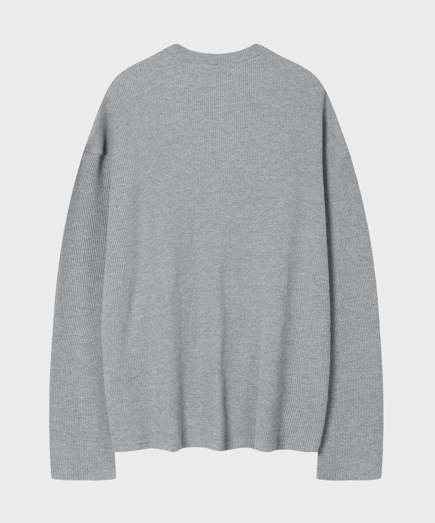 Waffle Henley с длинным рукавом [Серый]