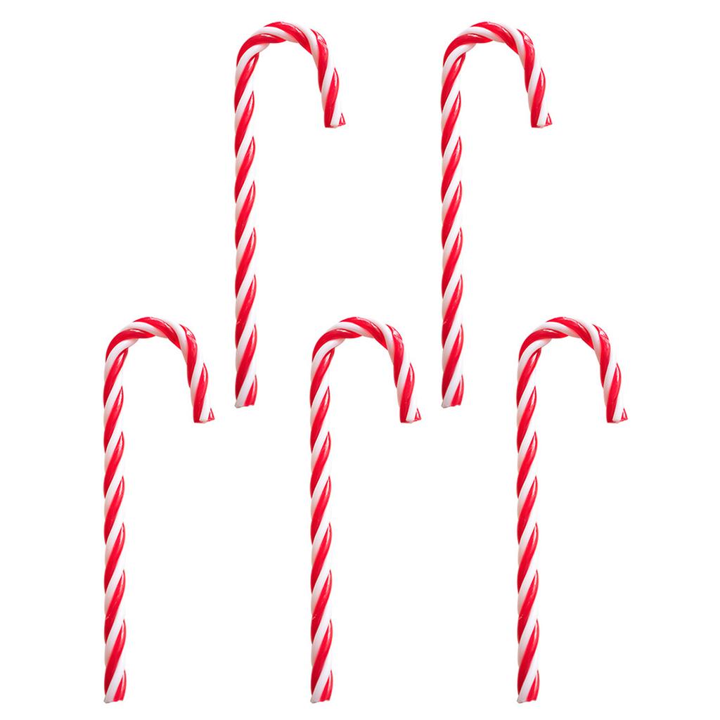 5Pieces Festival Plastic Candy Canes Ornament for Christmas Tree Assorted Color Christmas Party Supplies Decoration