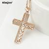 SIMJOO модное ожерелье из розового золота, креативная подвеска с крестом и цирконом