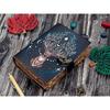 Vintage Leather Deer Moon Journal For Men Women with Lock Antique Handmade