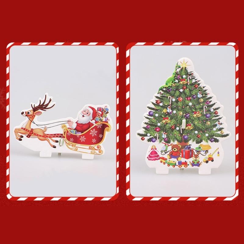 Creative Christmas Puzzle Craft Kits For Kids Handmade Paper Ornament Holiday Decoration Paper Card Jigsaws