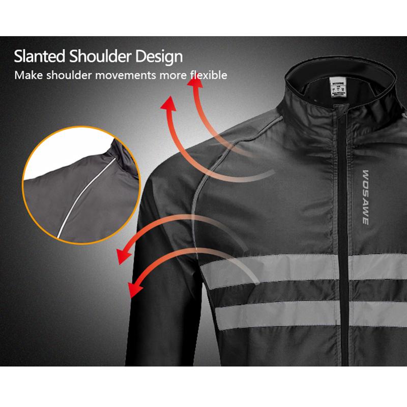 Wosawe Ветрозащитная велосипедная куртка Светоотражающая ветровка для горного велосипеда Hi Viz, ветровка из джерси для велоспорта