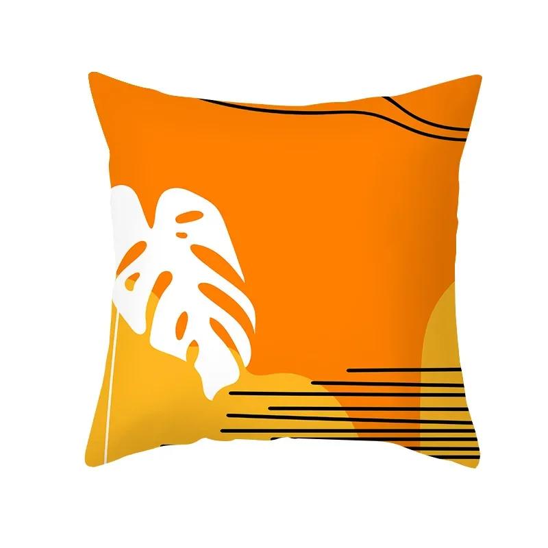2023 Brand New Yellow Orange Abstract Geometry Print Pillow Cushion Cover Modern Nordic Sofa Throw Pillowcase Home Decor 45x45cm