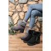 Warm High-heeled Cotton Shoes Women's 2025 Winter New Fleece Thickened Plus Size Thick Heel Furry Booties