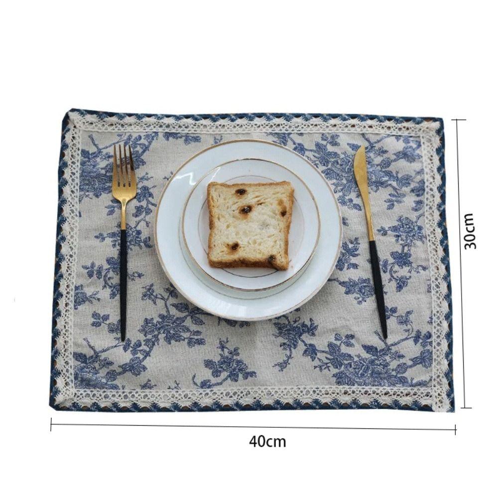 Cotton Fabric Coaster Portable Table Cover Fabric Art Placemat  Coffee Shop