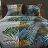 Duvet Cover Set In 57 Thread Count Cotton 260x240 Cm JUNGLE Blue, by Soleil d'Ocre