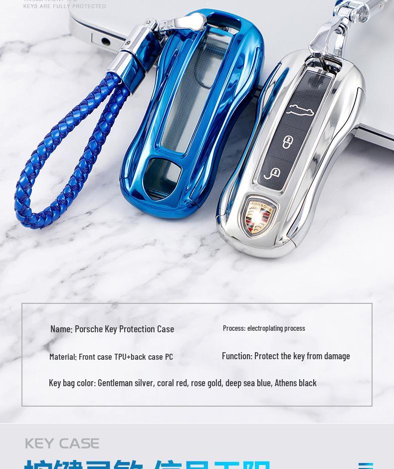 Чехол для ключа Porsche для Cayenne, Macan, Panamera и 718 - Защитный корпус для автомобильного ключа