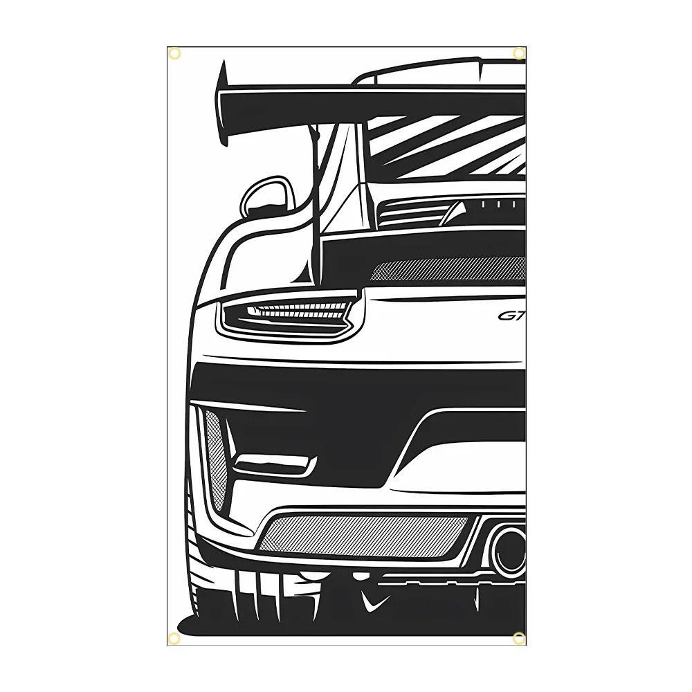 Полиэстеровая настенная табличка JDM Racing Cars Автодекор Подарок