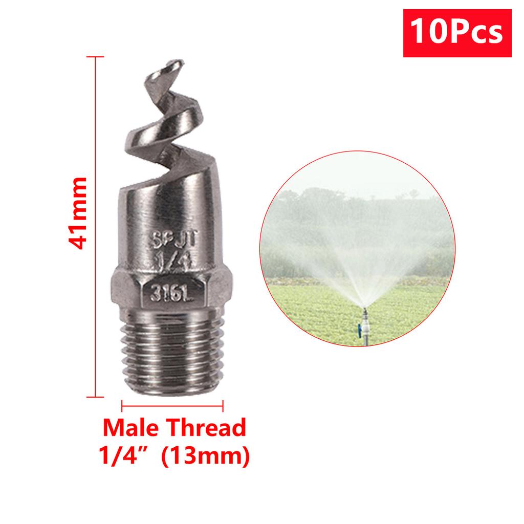 Spiral Cone Atomization Nozzle 1/4" 3/8" 1/2" 3/4" 1" Male Thread Plastic Sprayer Head Stainless Steel Irrigation Mist Sprinkler
