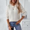 Autumn Winter Vintage Loose Knitwear Cardigan Long Sleeve Solid Color O Neck Sweater Top