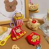Plush Food Bear Keychain With Short Pile Fabric For Couples And Gift Giving