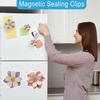 10Pcs/Set Sealing Clamp Easily Open Close Magnetic Absorption Double-Layer Flower Shape Food Bag Sealing Clips