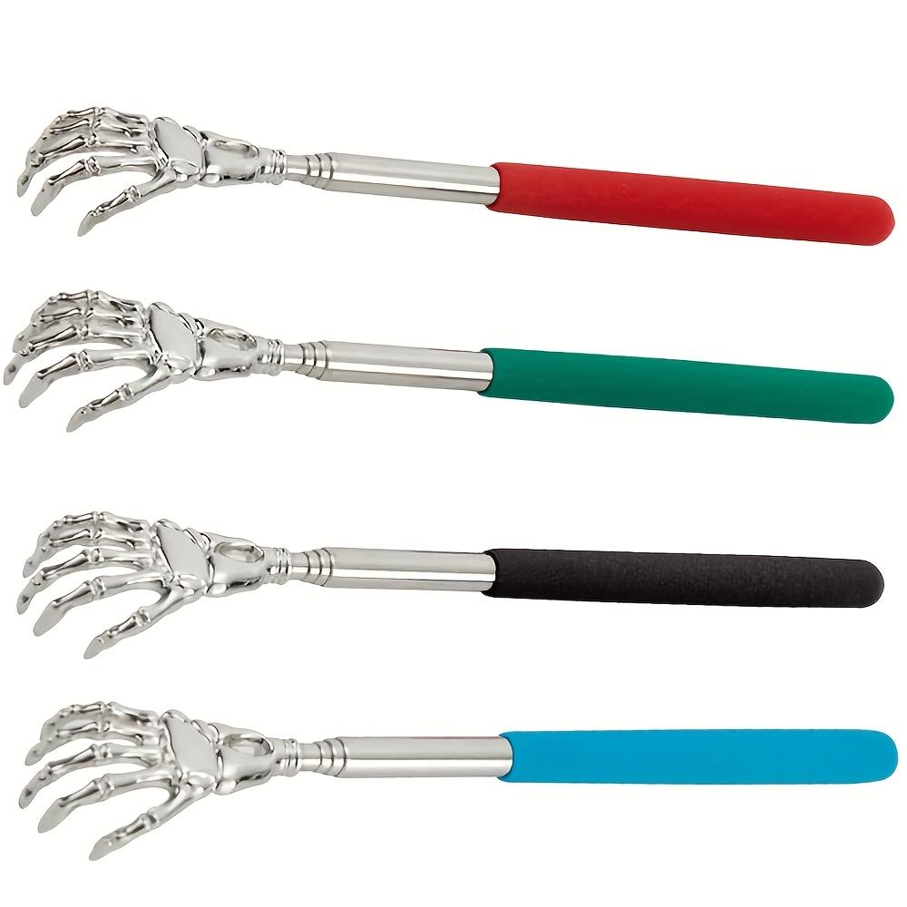 1 шт. Раздвижная чесалка для спины, портативная телескопическая чесалка для спины из нержавеющей стали с резиновой ручкой для подарков на День благодарения, день рождения, Рождество