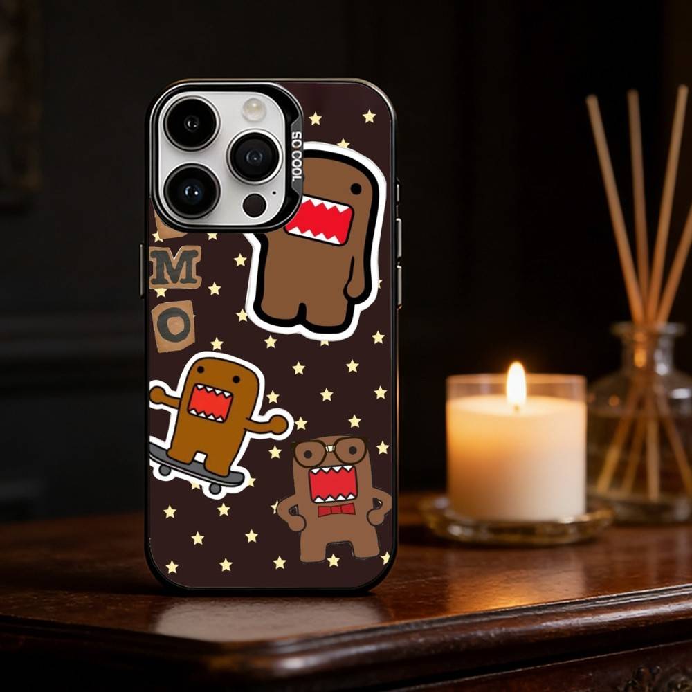 Милый Чехол для Телефона Domo-kun Чехол для Телефона Для iPhone 17 16 15 14 13 12 11 Pro Max Plus Серебристый Матовый Черный Чехол