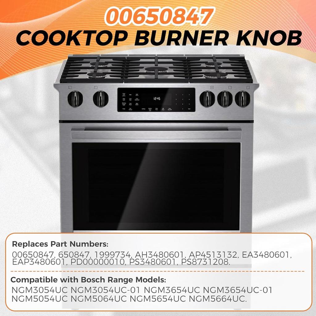 00650847 Ручки для плиты, совместимые с Bosch, Ручка-регулятор конфорки, Запасные части для духовки 00650847 650847 1999734 AH3480601 AP4513132