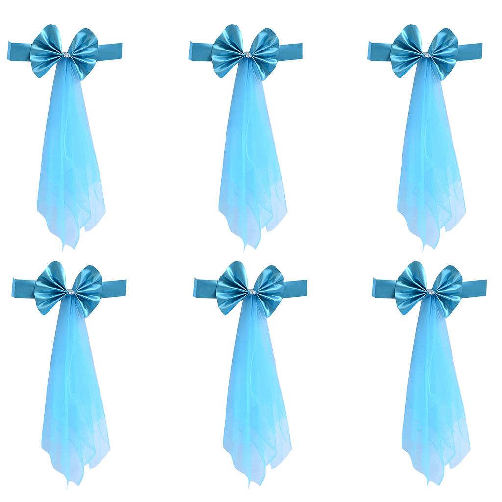 6pcs Elastic Chair Ties Spandex Chair Sashes Bows Stretchable Chair Sash Bows for Reception and Ceremony Decorations