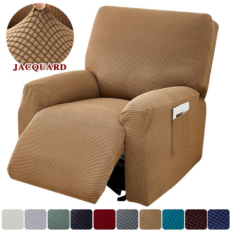 4 Pcs Jacquard Recliner Sofa Cover Stretch Functional Lazy Boy Relax Armchair Cover Couch Cover Furniture Protector Anti-Dust
