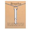 Stainless Steel Anxiety Stress Relief Necklace Mindful Breathing Meditation Necklaces Breathe Tool