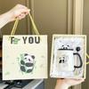 Mug with lid spoon 2025 new female panda cup souvenir ceramic water cup coffee cup