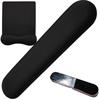 Mellbo Mouse Pad Wrist Rest Set Palm Rest Memory Foam Gaming Mouse Keyboard Fits Wrists Reduces Strain Black 2-Piece
