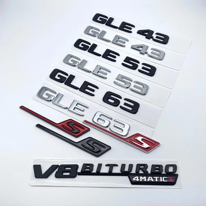 2017 буквы GLE43 GLE53 GLE63 GLE63S V8 Biturbo 4matic + эмблема для Mercedes Benz AMG, боковой багажник автомобиля, задний W166 W167, наклейка с логотипом