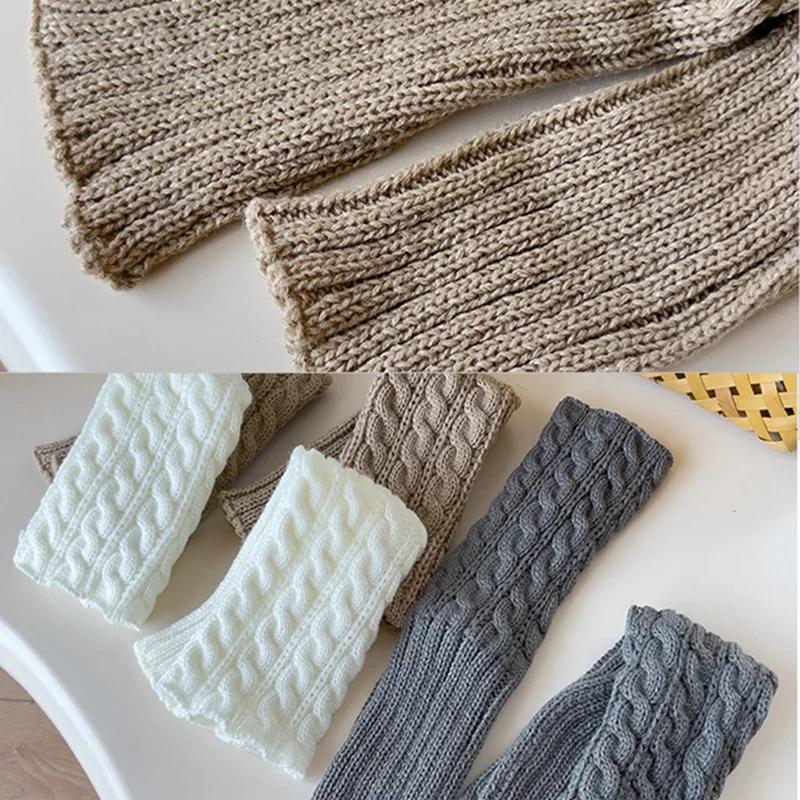 Новые осенне-зимние детские гетры для девочек в стиле Лолиты, вязаные носки, теплые носки для ног, милые защитные носки