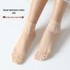 Women's Lace Trim Fishnet Ankle Socks - Summer Breathable Mesh with Cotton Sole