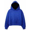 Women Rhinestone Hoodie Long Sleeve Loose Cropped Pullover Hooded Sweatshirt Casual Streetwear Top