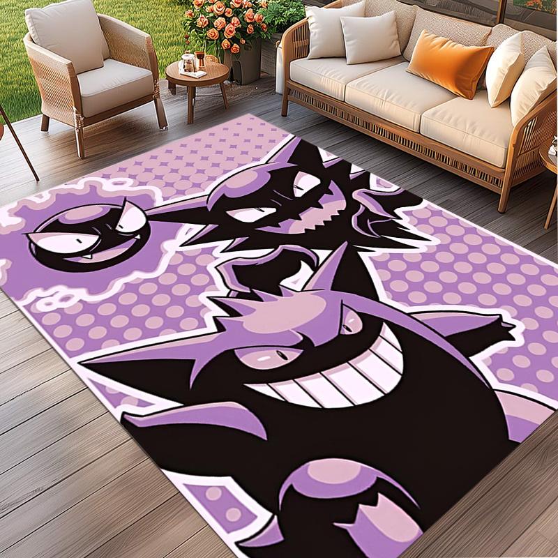 Gengar Print Rug, Washable Floor Carpet, For Entryway Dorm Laundry Room Office Study, Home Decor Birthday Christmas Gift