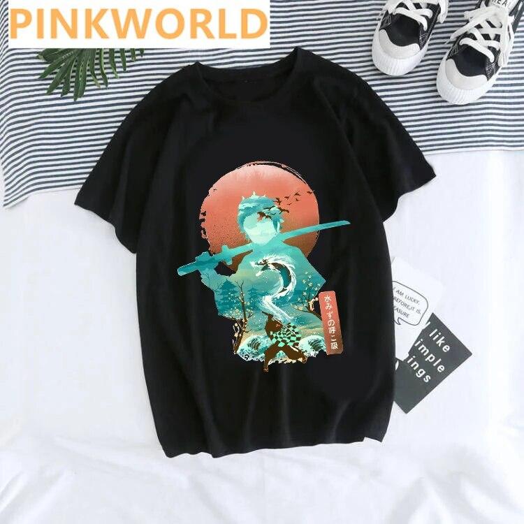 Japanese Anime Cartoon Funny Fashioin WoUnisex T-shirt Print Ladies T-shirt Casual Basis O-collar Black Shirt Short Sleeve Tshirt