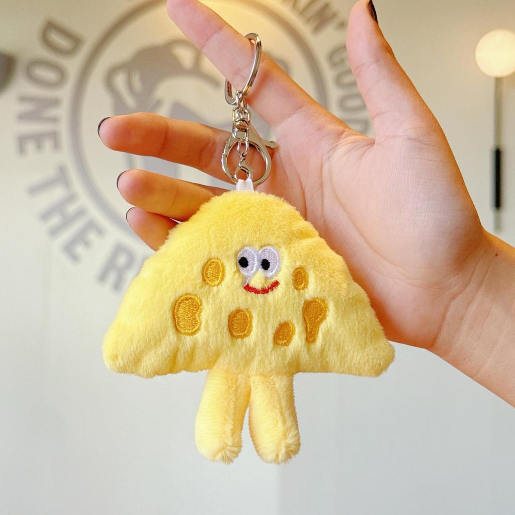 Japanese Style Cute Cheese Plush Keychain - Xiaohongshu Hot Item, Perfect Student Bag Charm