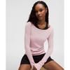 Lululemon Кашемировый манжет с фестончатым краем, круглый вырез, розовая дымка