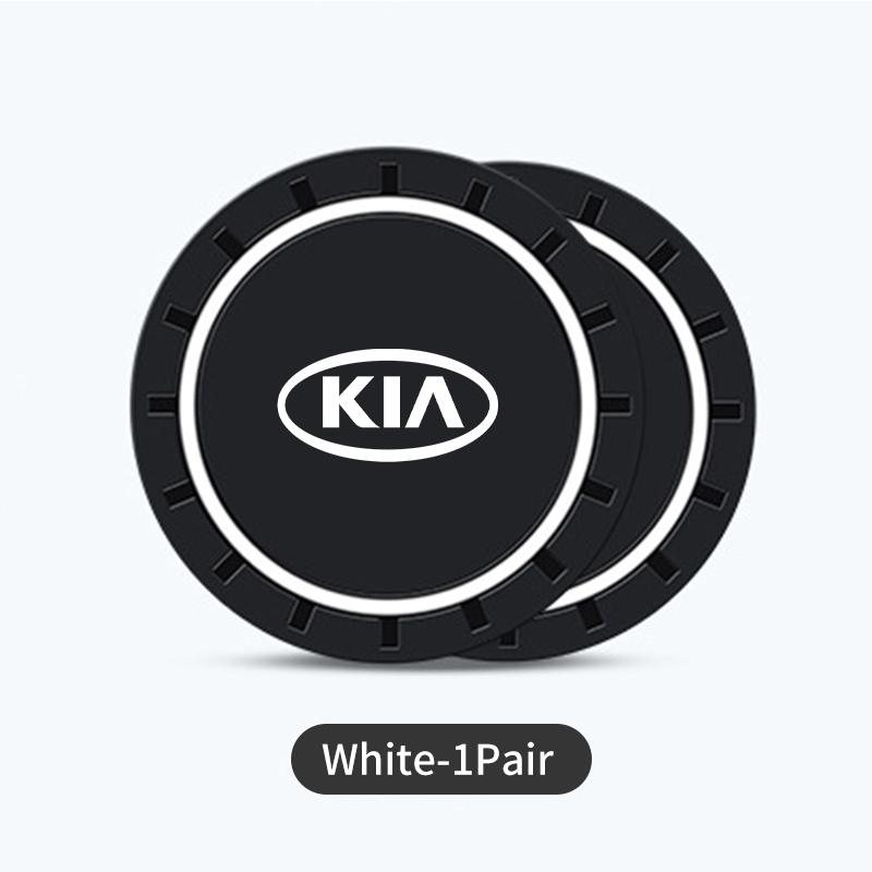 AABIU1 2pcs Car Silicone Coasters Water Cup Pads Non-Slip Mats For KIA K5 K2 Rio Optima Sportage Ceed Soul Picanto Venga Forte Stonic