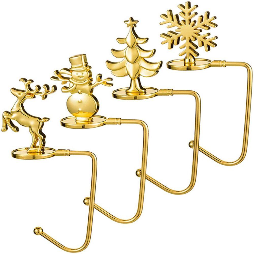 Stockings Clip Christmas Sock Hook Elk Snowflakes Snowman Shaped Desk Side Hook  New Year