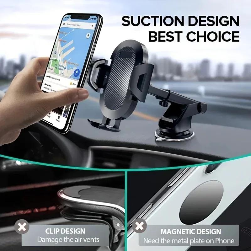 Vacuum Mount Phone Holder Car Phone Holder Sucker Holder Stand GPS Mobile Cell Support Versatile Cradle Grip