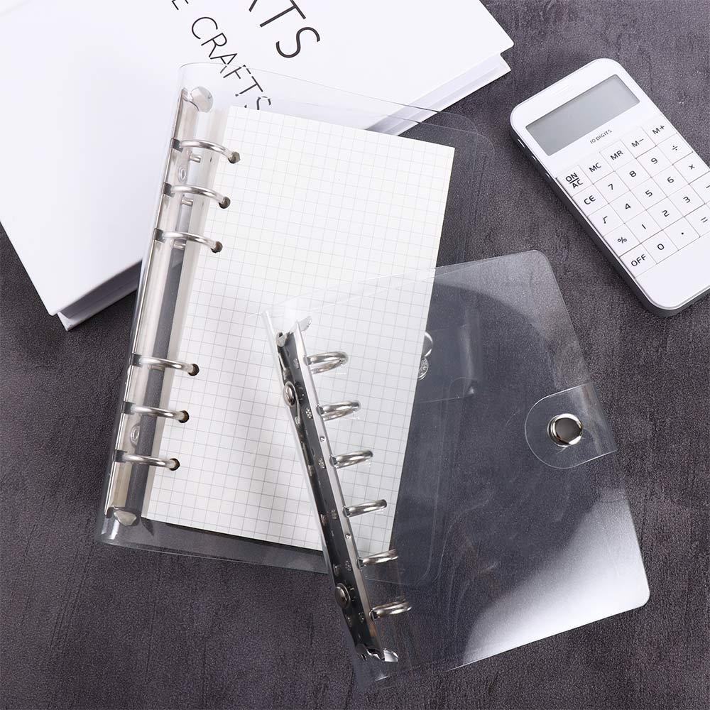 A4/A5/A6/A7 School Clip File Folder Transparent Planner Binder Notebook Loose Leaf Ring