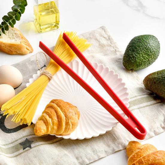Термостойкие силиконовые щипцы для еды Нескользящий кухонный инструмент для хлеба, стейка, барбекю Можно мыть в посудомоечной машине Эргономичная ручка для дома, уличного гриля
