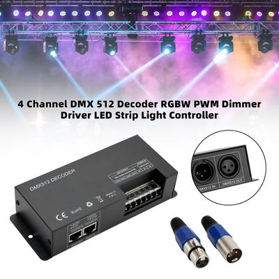 4-канальный DMX 512 декодер RGBW ШИМ диммер драйвер контроллер светодиодной ленты