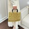 Плетеная вручную ажурная сумка-шоппер женская пляжная сетчатая сумка