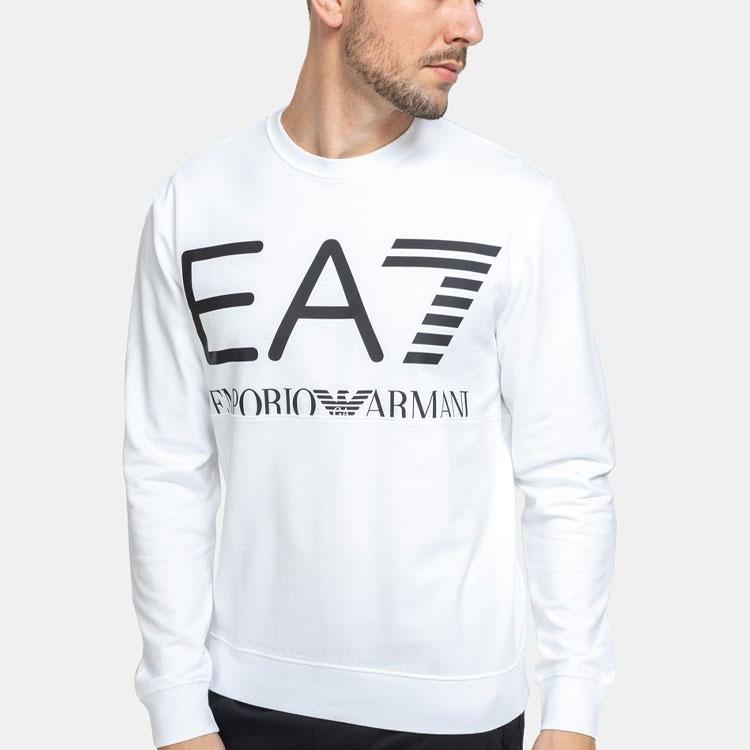 EMPORIO ARMANI EA7 SS22 Sweatshirt Men's White 6KPM68-PJBWZ-1100