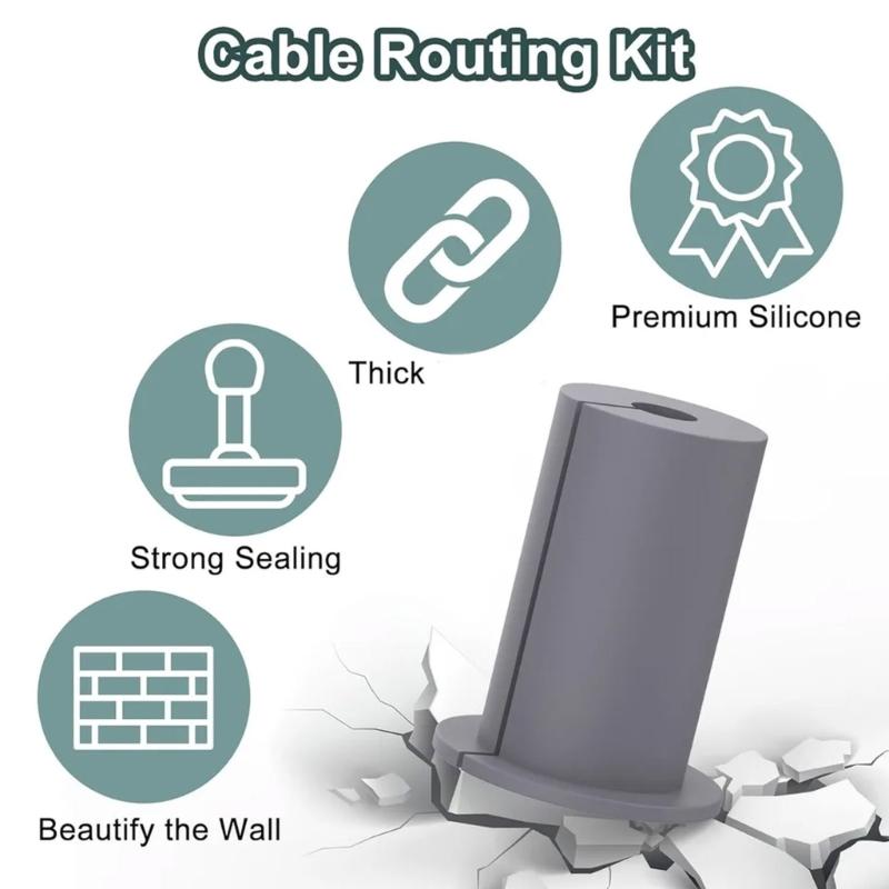 6Pcs Rubber Cable Routing Kits Protective Sleeve Furniture Wall Hole Bushing Wall Grommets for Cables Easy To Use