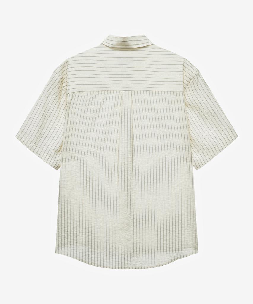 MINDBRIDGE [On] Striped Overfit Cream Short Sleeve Shirt