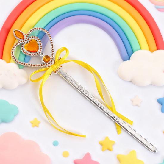 Волшебные палочки в форме сердца для детей, девочек, аксессуары для нарядов принцесс, волшебная палочка феи с искусственным кристаллом для рождественской вечеринки, Хэллоуина, костюма для косплея