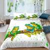 Green Tree Frog King Queen Full Duvet Cover Lovely Rain Trees Animal Bedding Set Wildlife Comforter Cover Polyester Quilt Cover