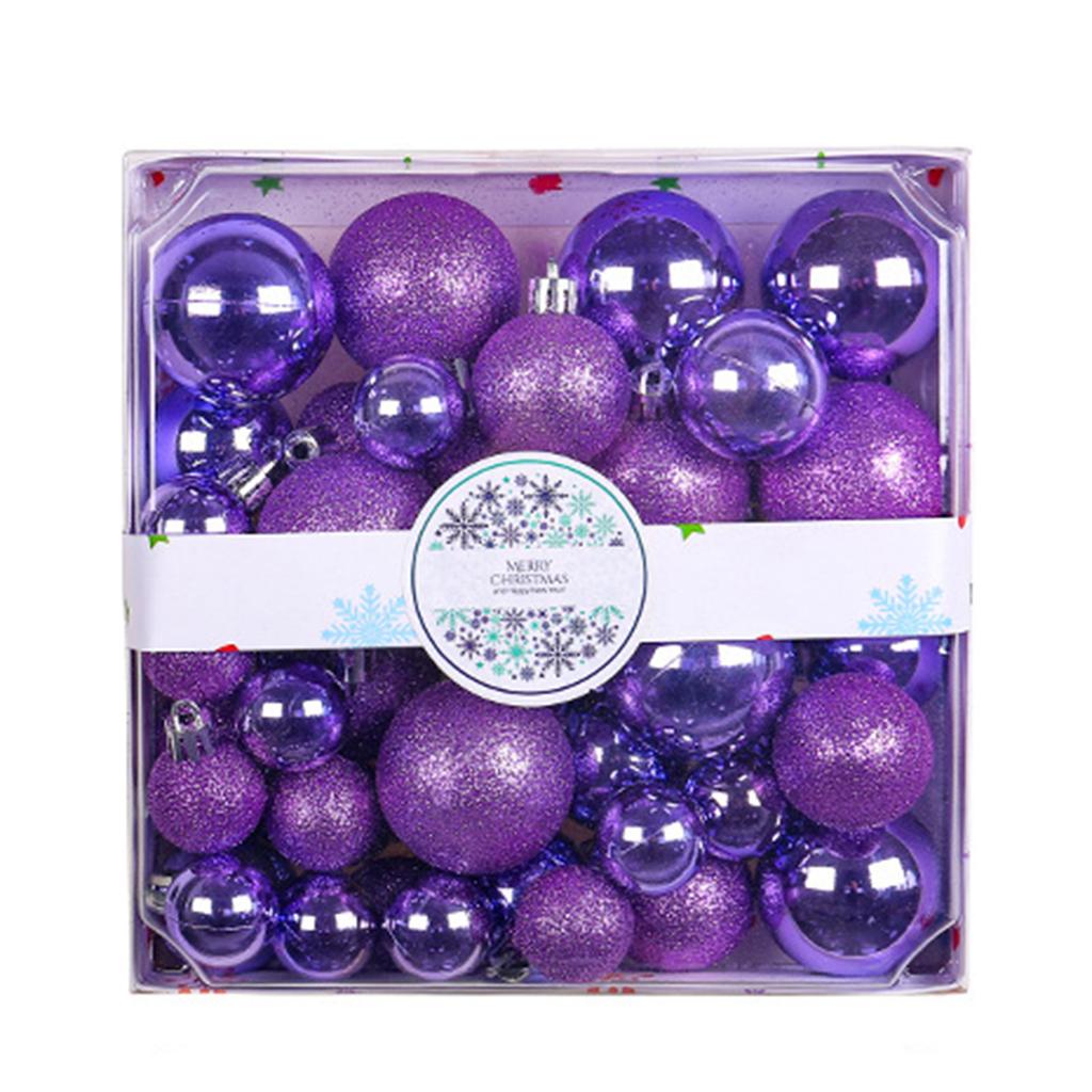 Набор из 44 шт. Небьющиеся рождественские шары Прочный пластик Подвесные украшения для елки Набор декоров для праздничных украшений