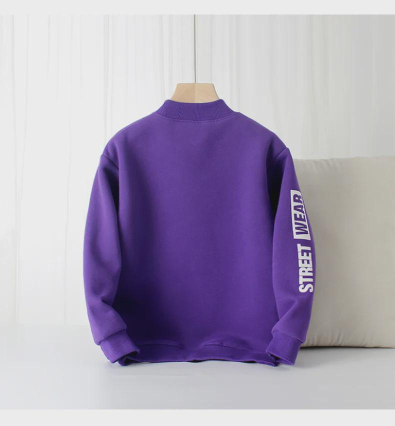 Korean Style High Collar Fleece Sweater for Kids - Warm Winter Long Sleeve for Boys