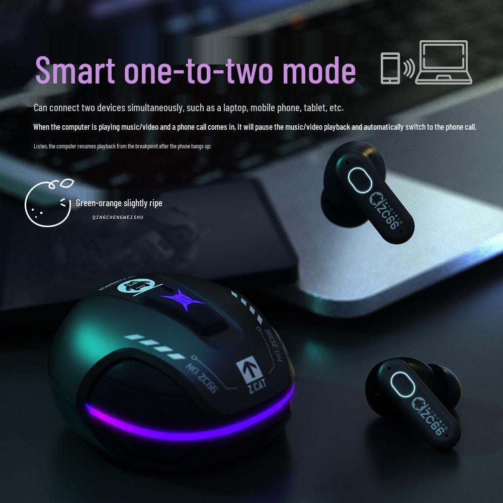 Беспроводные игровые Bluetooth-наушники Devil Cat B5: Низкая задержка, Внутриканальные, Активное шумоподавление (ANC), Высокое качество звука.
