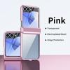 Электроplated Прозрачный Чехол для Телефона для Samsung Galaxy Z Flip 7 fe 6 5 4 с Защитой Шарнира и Закаленным Стеклом