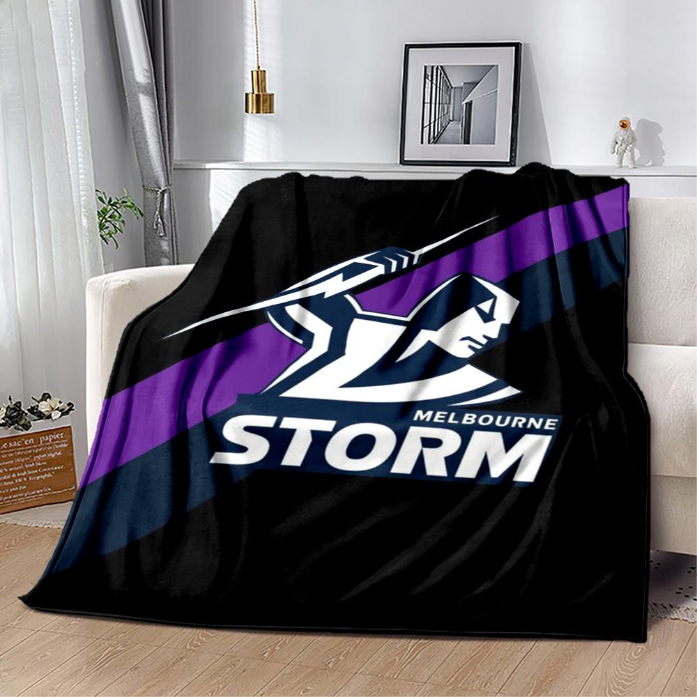 Melbourne Storm Team Logo blankets Suitable for sofas, travel, living rooms also a good gift for friends and family Suitable for all seasons.